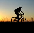 Mountain biker girl silhouette