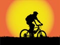 Mountain biker girl silhouette