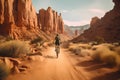 Mountain biker going on an adventure (Generative AI) Royalty Free Stock Photo