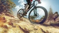 Mountain biker in mountainous terrain