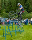 Mountain Biker putting on a display. Royalty Free Stock Photo