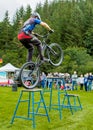 Mountain Biker putting on a display. Royalty Free Stock Photo