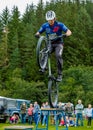 Mountain Biker putting on a display. Royalty Free Stock Photo