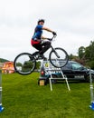 Mountain Biker putting on a display. Royalty Free Stock Photo