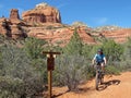 Mountain biker in the red rocks, Sedona, USA Royalty Free Stock Photo