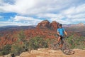 Mountain biker in the red rocks, Sedona, USA Royalty Free Stock Photo