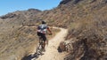 Mountain biker riding in the desert