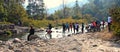 Mountain bikers and creek