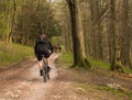 Mountain bikers on dirt track Royalty Free Stock Photo