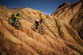 Mountain Bikers in the Spanish Desert Royalty Free Stock Photo