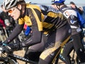 Mountain bikers taking part in the beach race Egmond-Pier-Egmond