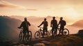 Mountain Biking Adventure At Sunset