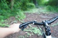Mountain biking down hill view Royalty Free Stock Photo
