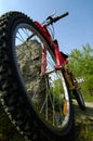 Mountain Biking Low Angle Royalty Free Stock Photo