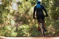 Mountain biking man riding on bike in summer Royalty Free Stock Photo