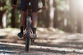 Mountain biking man riding on bike in summer mountains Royalty Free Stock Photo