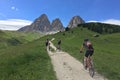 Mountain biking Sellaronda, Dolomites, Italy Royalty Free Stock Photo