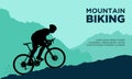 Mountain biking vector illustration. Royalty Free Stock Photo