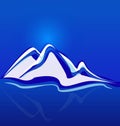 Mountain blue landscape background vector