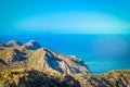 Mountain and blue sea, beautiful view. Almeria, Andalusia