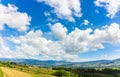 Mountain and blue sky and very nice clouds. Royalty Free Stock Photo