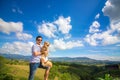 Mountain and blue sky and very nice clouds. Royalty Free Stock Photo