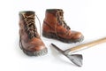 Mountain boots and Ice Axe Royalty Free Stock Photo