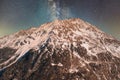 The mountain Brunnenkogel with the milky way