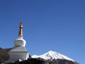 Mountain and Buddhist Shrine Royalty Free Stock Photo