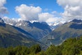 Mountain cableway. Georgia. Svaneti. Mestia.