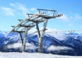 Mountain with cableway Royalty Free Stock Photo