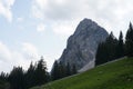 Mountain called Grosser Mythen located in Swiss Alps, in canton Schwyz, Switzerland.