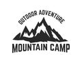 Mountain camp emblem template. Design element for logo, label, emblem, sign. Royalty Free Stock Photo