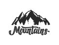 Mountain camp emblem template. Design element for logo, label, emblem, sign. Royalty Free Stock Photo