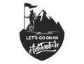 Mountain camp emblem template. Design element for logo, label, emblem, sign. Royalty Free Stock Photo