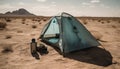 Mountain camping adventure: exploring remote wilderness, extreme terrain, and relaxation generated by AI