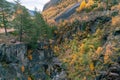 Mountain canyon near Rjukan, picturesque Norwegian autumn Royalty Free Stock Photo
