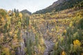 Mountain canyon near Rjukan, picturesque Norwegian autumn Royalty Free Stock Photo