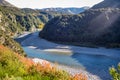 Mountain canyon and river landscape in New Zealand