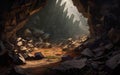 Mountain Catastrophe Cave In Chaos. Generative AI