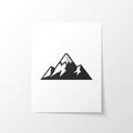 The mountain is centrally placed on a plain, flat white paper, with sharp, Royalty Free Stock Photo