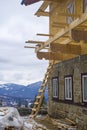 Mountain chalet in construction Royalty Free Stock Photo