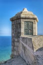 Towers of the Santa Barbara castle in Alicante Royalty Free Stock Photo
