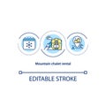 Mountain chalet rental concept icon