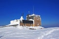 Mountain chalet with solar panels Royalty Free Stock Photo