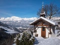 Mountain chapel in the Alps