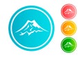 Mountain circle icon set vector