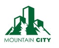 Mountain city logo design stock vector Royalty Free Stock Photo