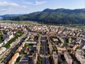 Mountain city panorama in summer