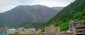 Mountain and city a view from Juneau downtown Alaska Royalty Free Stock Photo